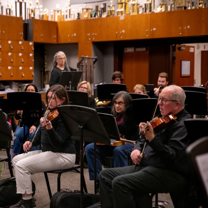 South Canyons Chorus & Orchestra practicing for Lamb of God